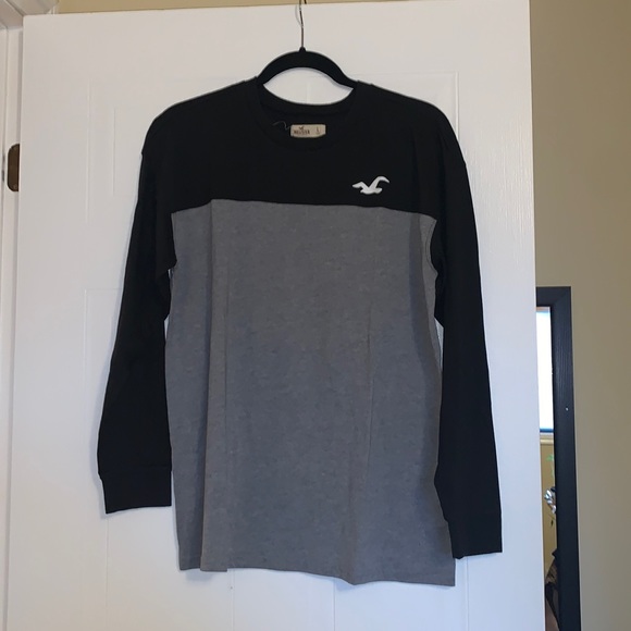 Holister Colour Block Logo Long Sleeve Tee - Picture 1 of 6